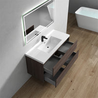 Seavv 48" Red Oak Wall Mounted Vanity with Reinforced Acrylic Single Sink - MEBO Building Materials