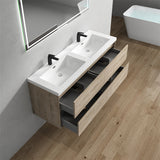 Seavv 59" Light Oak Wall Mounted Vanity With Single Reinforced Acrylic Sink - MEBO Building Materials