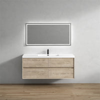 Seavv 59" Light Oak Wall Mounted Vanity With Single Reinforced Acrylic Sink - MEBO Building Materials