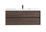 Seavv 59" Red Oak Wall Mounted Vanity with Reinforced Acrylic Single Sink - MEBO Building Materials