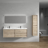 Seavv 72" Light Oak Wall Mounted Vanity With Single Reinforced Acrylic Sink - MEBO Building Materials