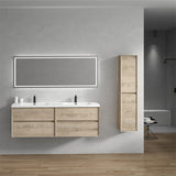 Seavv 72" Light Oak Wall Mounted Vanity With Single Reinforced Acrylic Sink - MEBO Building Materials