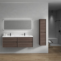 Seavv 72" Red Oak Wall Mounted Vanity with Reinforced Acrylic Sink - MEBO Building Materials