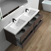 Seavv 72" Red Oak Wall Mounted Vanity with Reinforced Acrylic Sink - MEBO Building Materials