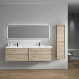 Seavv 84" Light Oak Wall Mounted Vanity With Single Reinforced Acrylic Sink - MEBO Building Materials
