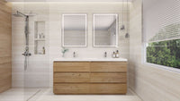 Moravia 72" Free Standing Modern Vanity With 6 Drawers and White Acrylic Double Sink - MEBO Building Materials