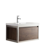 Laker 30 Wall Mounted Chrome Frame Vanity-Rosewood - MEBO Building Materials