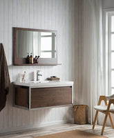 Laker 42 Wall Mounted Chrome Frame Vanity-Rosewood - MEBO Building Materials