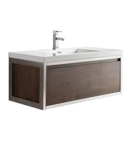 Laker 42 Wall Mounted Chrome Frame Vanity-Rosewood - MEBO Building Materials