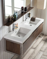 Laker 60 Wall Mounted Chrome Frame Vanity-Rosewood - MEBO Building Materials