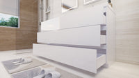 Moravia 60" Free Standing Modern Vanity With 6 Drawers and White Acrylic Double Sink - MEBO Building Materials