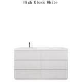 Moravia 60" Free Standing Modern Vanity With 6 Drawers and White Acrylic Single Left Sink - MEBO Building Materials