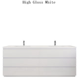 Moravia 84" Free Standing Modern Vanity With 6 Drawers and White Acrylic Double Sink - MEBO Building Materials