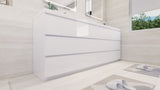 Moravia 84" Free Standing Modern Vanity With 6 Drawers and White Acrylic Double Sink - MEBO Building Materials