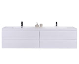 Moravia 72" Wall Mounted Modern Vanity With 4 Drawers and White Acrylic Double Sink - MEBO Building Materials