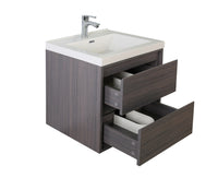 MOM 24" Wall Mounted Vanity with 2 Drawers and Acrylic Sink - Grey Oak - MEBO Building Materials