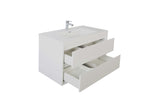 MOM 24" Wall Mounted Vanity with 2 Drawers and Acrylic Sink - Gloss White - MEBO Building Materials