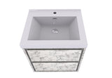 MOM 24" Wall Mounted Vanity with 2 Drawers and Acrylic Sink - Marble - MEBO Building Materials