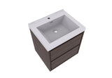 MOM 24" Wall Mounted Vanity with 2 Drawers and Acrylic Sink - Rosewood - MEBO Building Materials