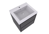 MOM 30" Wall Mounted Vanity with 2 Drawers and Acrylic Sink - Grey Oak - MEBO Building Materials