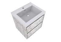 MOM 30" Wall Mounted Vanity with 2 Drawers and Acrylic Sink - Marble - MEBO Building Materials