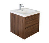 MOM 30" Wall Mounted Vanity with 2 Drawers and Acrylic Sink - Rosewood - MEBO Building Materials