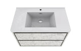 MOM 36" Wall Mounted Vanity with 2 Drawers and Acrylic Sink - Marble - MEBO Building Materials
