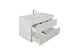 MOM 42" Wall Mounted Vanity with 2 Drawers and Acrylic Sink - Gloss White - MEBO Building Materials