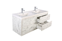 MOM 48"  Wall Mounted Vanity with 4 Drawers and Acrylic Double Sink - Marble - MEBO Building Materials