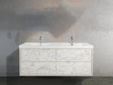 MOM 48"  Wall Mounted Vanity with 4 Drawers and Acrylic Double Sink - Marble - MEBO Building Materials