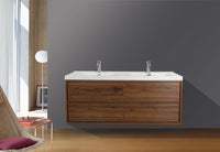 MOM 48" Wall Mounted Vanity with 4 Drawers and Acrylic Double Sink - Rosewood - MEBO Building Materials