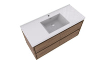 MOM 48" Wall Mounted Vanity with 4 Drawers and Acrylic Single Sink - Teak Oak - MEBO Building Materials