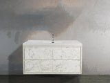 MOM 48" Wall Mounted Vanity with 4 Drawers and Acrylic Single Sink - Marble - MEBO Building Materials
