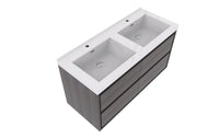 MOM 60" Wall Mounted Vanity with 4 Drawers and Acrylic Double Sink - Grey Oak - MEBO Building Materials