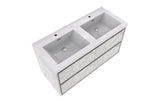 MOM 60" Wall Mounted Vanity with 4 Drawers and Acrylic Double Sink - Marble - MEBO Building Materials