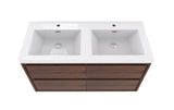 MOM 60" Wall Mounted Vanity with 4 Drawers and Acrylic Double Sink - Rosewood - MEBO Building Materials