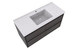 MOM 60" Wall Mounted Vanity with 4 Drawers and Acrylic Single Sink - Grey Oak - MEBO Building Materials