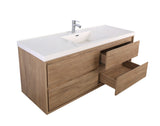 MOM 60" Wall Mounted Vanity with 4 Drawers and Acrylic Single Sink - Teak Oak - MEBO Building Materials