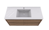 MOM 60" Wall Mounted Vanity with 4 Drawers and Acrylic Single Sink - Teak Oak - MEBO Building Materials