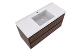 MOM 60" Wall Mounted Vanity with 4 Drawers and Acrylic Single Sink - Rosewood - MEBO Building Materials