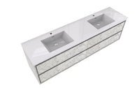 MOM 72" Wall Mounted Vanity with 4 Drawers and Acrylic Double Sink - Marble - MEBO Building Materials