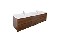 MOM 72" Wall Mounted Vanity with 4 Drawers and Acrylic Double Sink - Rosewood - MEBO Building Materials