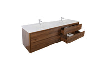 MOM 72" Wall Mounted Vanity with 4 Drawers and Acrylic Double Sink - Rosewood - MEBO Building Materials