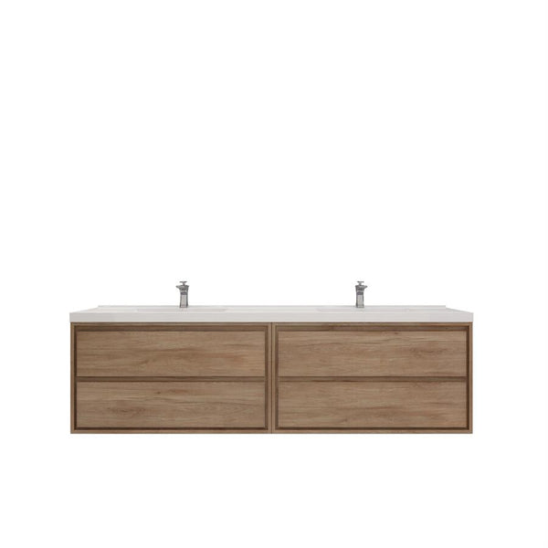 MOM 84" Wall Mounted Vanity with 4 Drawers and Acrylic Double Sink