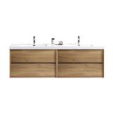 Seavv 72" White Oak Wall Mounted Vanity Reinforced Acrylic Sink - MEBO Building Materials