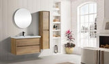 SLIM 42" White Oak Wall Mounted Vanity Reinforced Acrylic Sink - MEBO Building Materials