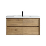 Seavv 59" White Oak Wall Mounted Vanity with Single Reinforced Acrylic Sink - MEBO Building Materials
